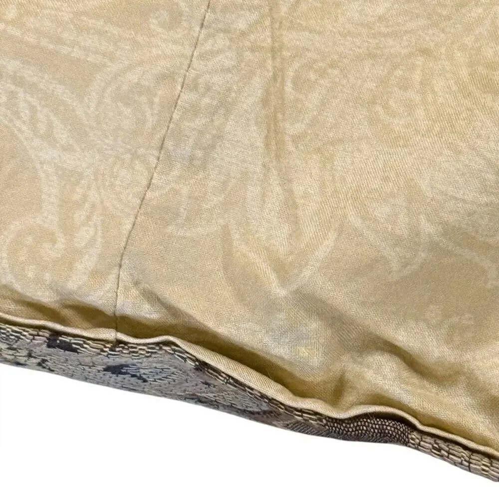 Croscill Jacobean Gold Damask Jacquard Queen Size Comforter Thick 92